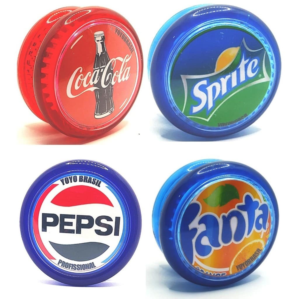 Kit Com 4 Yoyos (ioio,yo-yo) De Rolamento Coca Pepsi Fanta