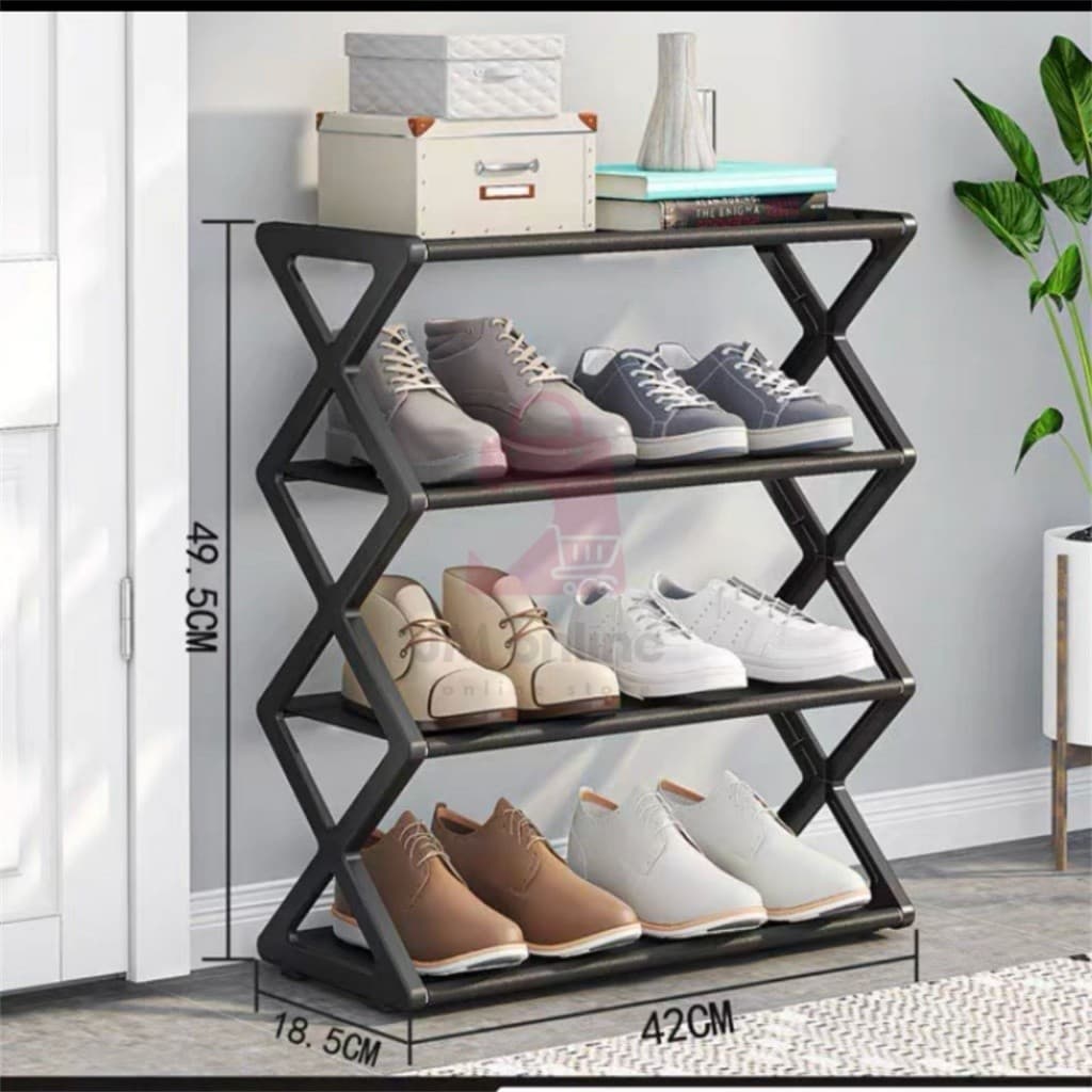 Rack de armazenamento multifuncional de quatro camadas O rack de armazenamento de piso doméstico não é fácil de deformar
