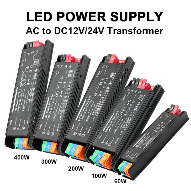 AC to DC24V 12V power supply 60W/100W/200W/300W/400W LED transformer for LED lighting LED Driver
