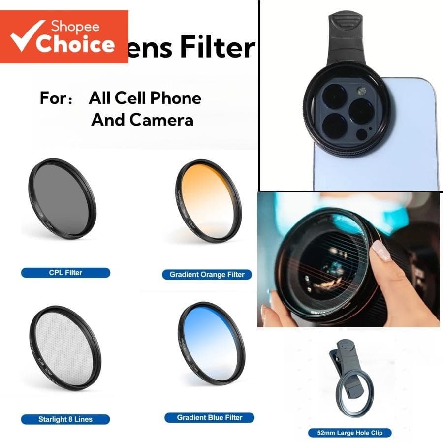 Filtro CPL Ultrafino De 52 Mm Para Câmera Com Lente Gradiente UV E De Efeito Starlight De 8 Linhas Telefone Moblie , Nik