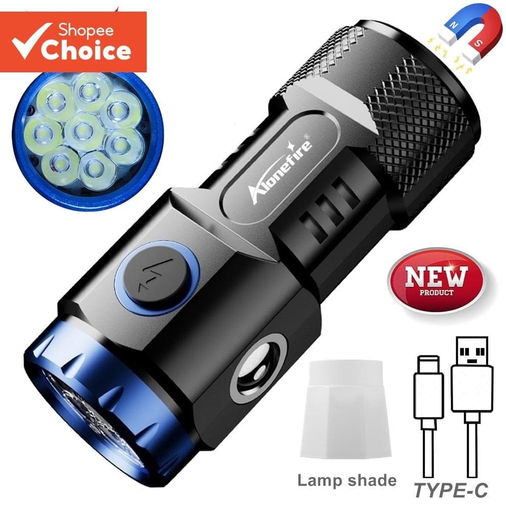 Alonefire X88 6500K 8x P35 Lanterna LED Alto Brilho USB Carregando para Caminhada e Camping