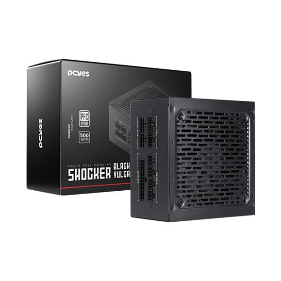Fonte Gamer Energia Alimentação Shocker Modular 500W 80 Plus Pcyes