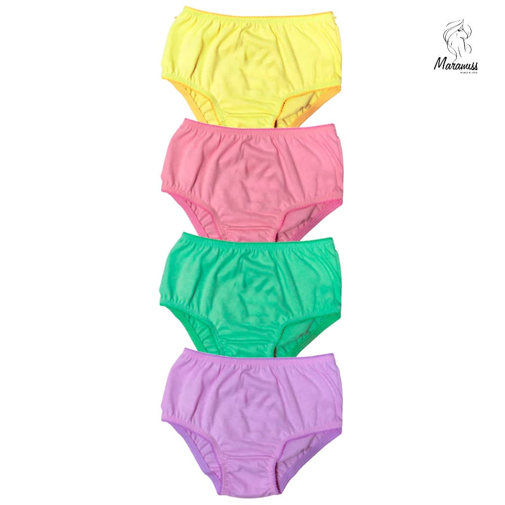 Kit 3 e 5 Calcinhas Infantil Menina Juvenil S/Estampa Cores Sortidas do 12,14 - 16 Anos 100% Algodão