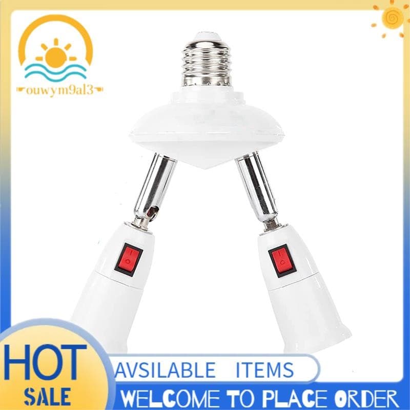 360 Graus Ajustável-Adaptador De Soquete Divisor E27 2 Em 1 . De Lâmpada LED Padrão E27