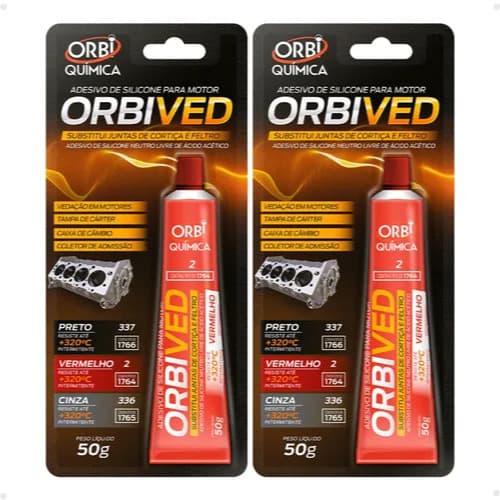 Kit 2/4/6 Cola Silicone Alta Temperatura Vermelho Junta Motor Orbived 50g