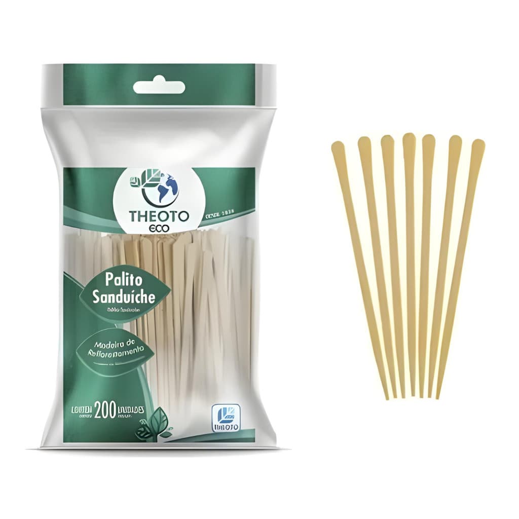 400 Palito Para Sanduíche Coquetel Petiscos De Madeia