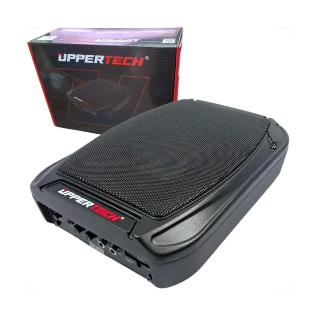 Caixa Amplificada Subwoofer Slim 140W RMS Uppertech Som Automotivo Carro Qualidade Sonorização Áudio