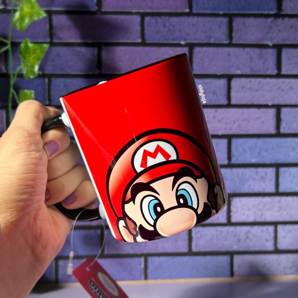 Caneca Super Mario Pop Zona Criativa Cerâmica 350ml Licenciada Presente Criativo