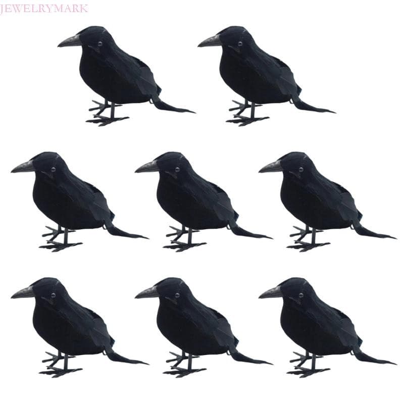 Judeu 8 Peças Halloween Corvo Artificial Pretas Adereços Pássaros Realistas Para Assombrar
