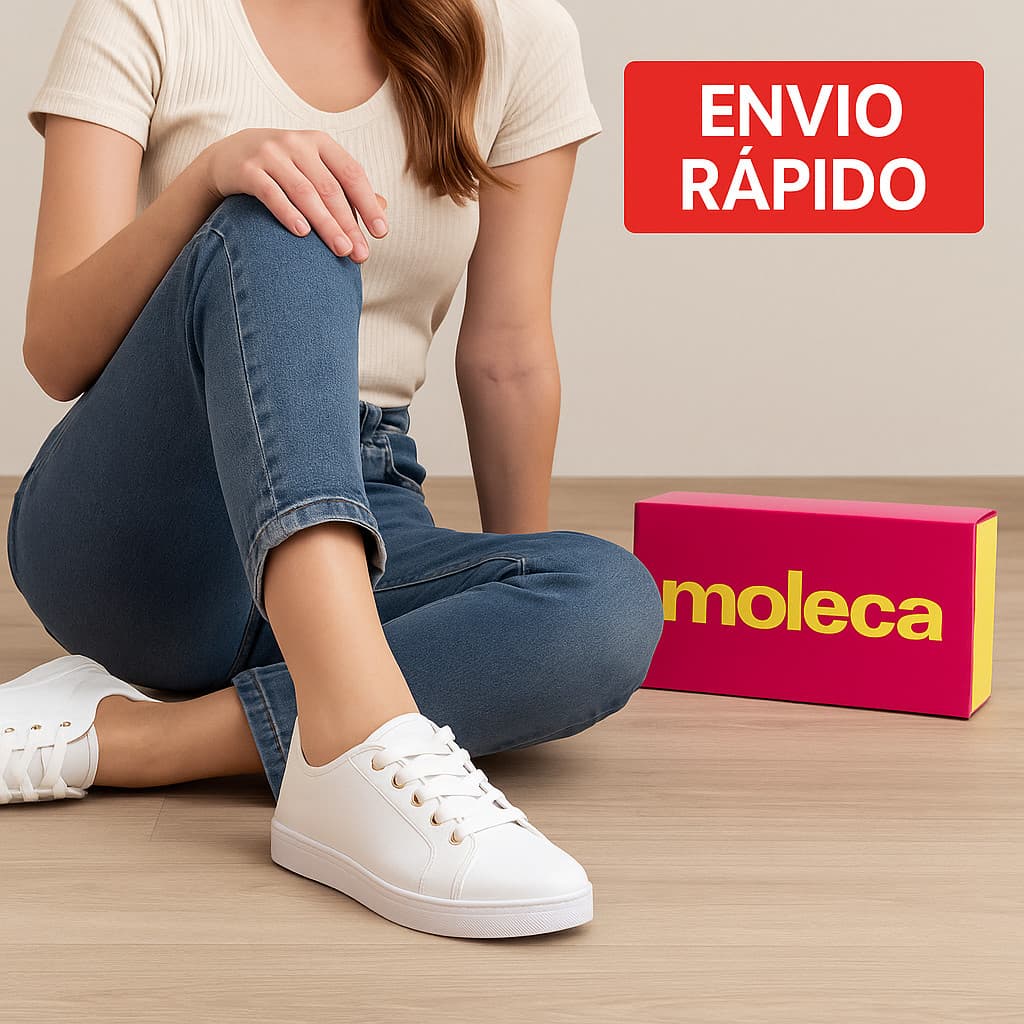 Tênis Ortópedico Feminino Casual Moleca Branco leve e Confortável Original, Tênis Feminino Casual Moleca Branco