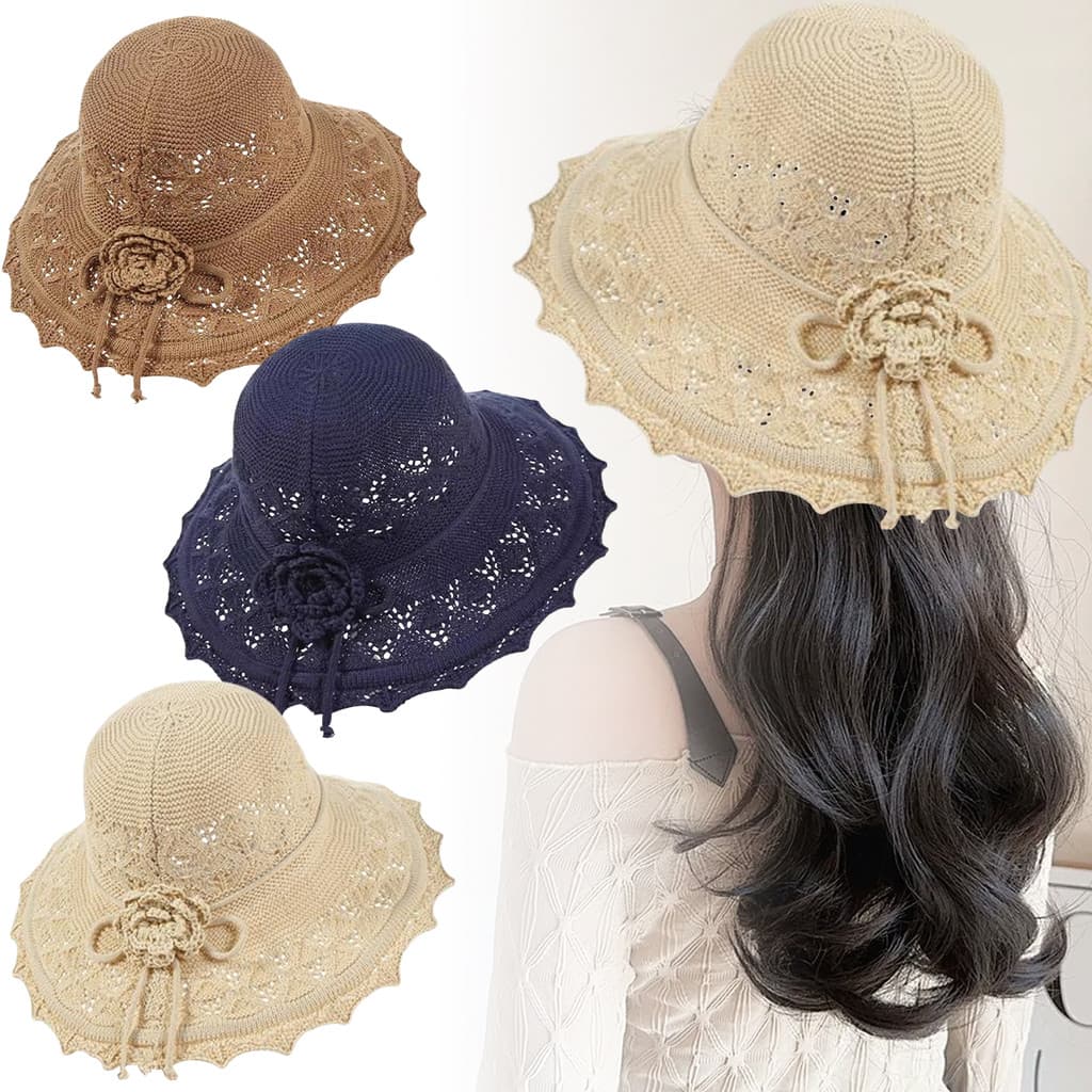 Verão Dobrável Guarda-Sol Chapéu De Aba Grande Feminino Moda Casual Respirável Praia Boné Bowknot Balde