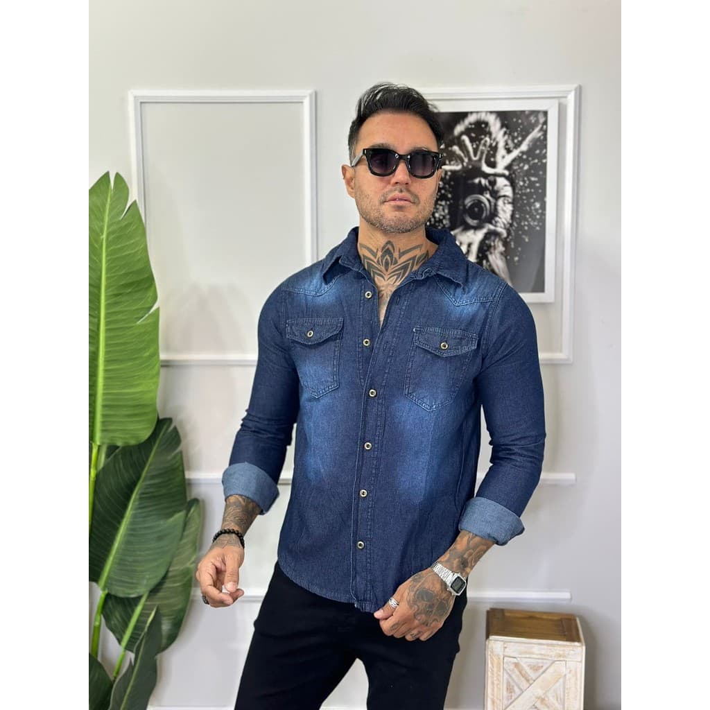 Camisa Jeans Masculina