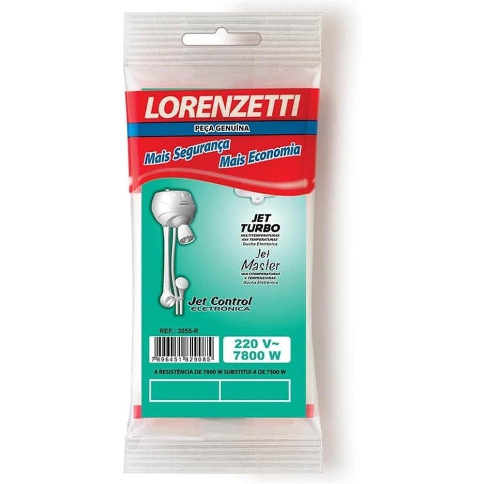 Resistência para Chuveiro Elétrico Jet Turbo, Jet Master E Jet Control Eletrônico 7800w 220v Lorenzetti
