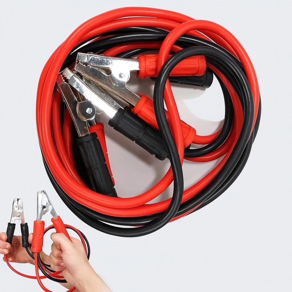 Kit 2 Cabos Chupeta Bateria Alta Condutividade Garras Isoladas Carros Motos Emergência Recarga