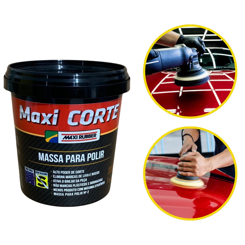 Massa De Polir Maxirubber Nº 2 – Maxi Corte 1kg Base Água Para Uso Universal Em Pinturas Automotivas