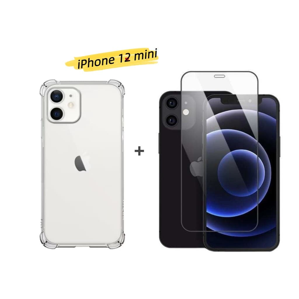 Capa Capinha Para IPHONE 12 Mini Anti Impacto Transparente + película Vrido 3D / 9D