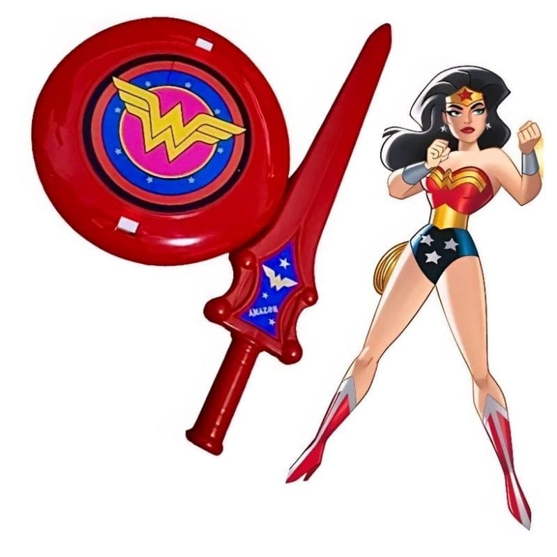 Kit Escudo e Espada Mulher Maravilha Brinquedo Infantil Heróis