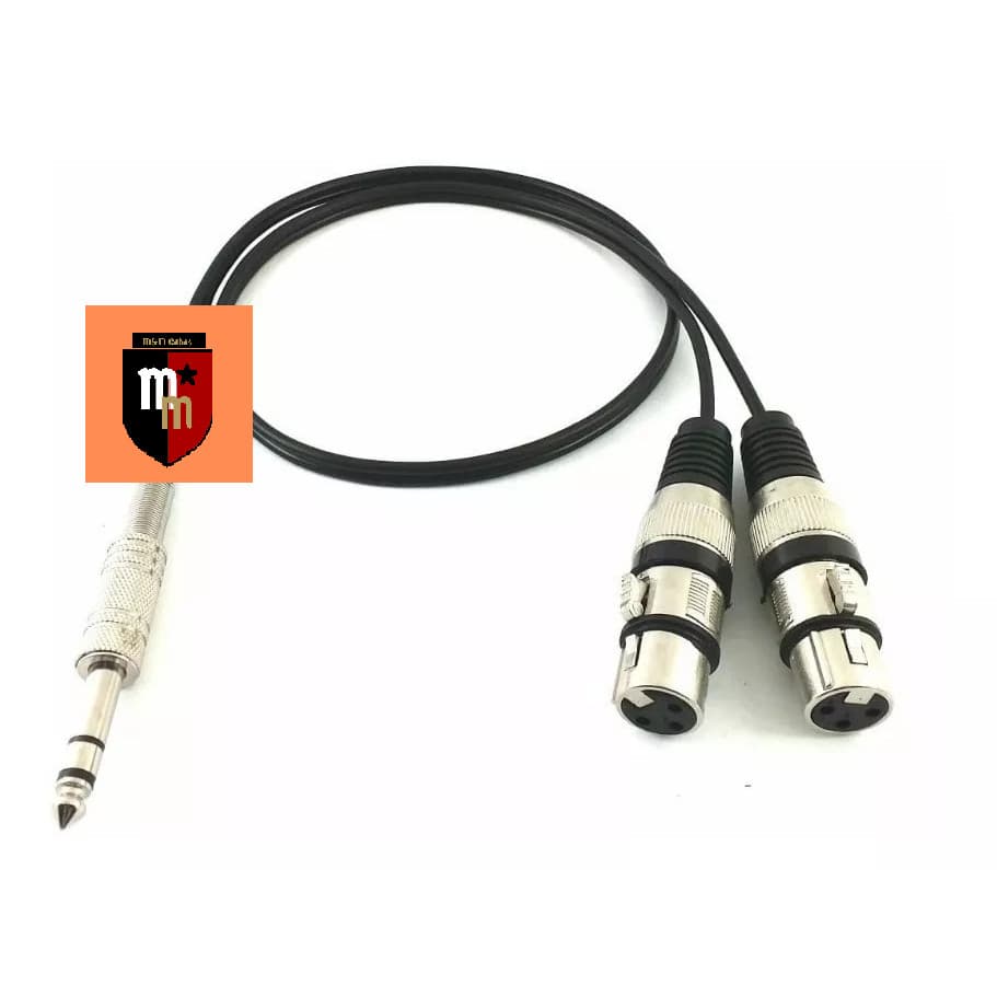 Cabo Splitter Y 1 P10 Stereo X 2 Xlr Fêmea Mono 5 Metros