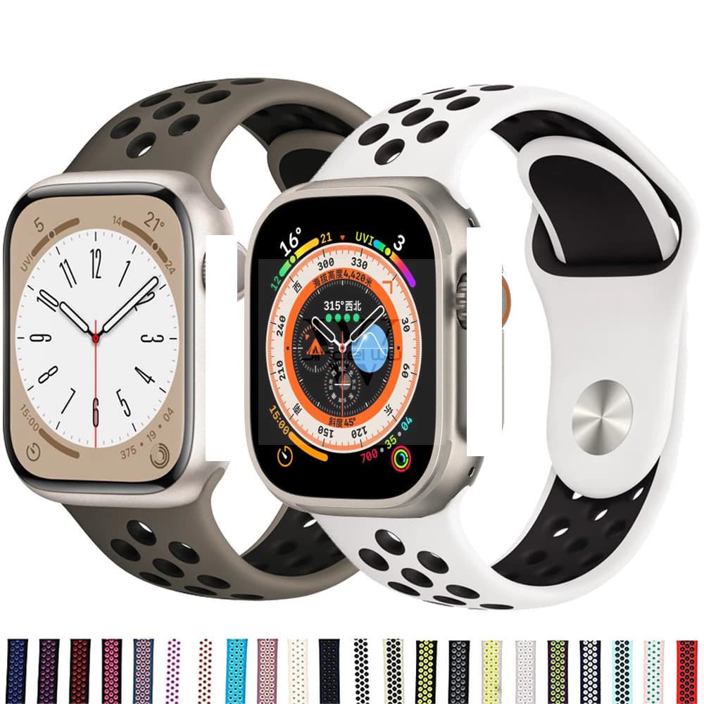 Pulseira Relogio Smartwatch de Silicone Esportiva compatível Apple Watch 8 7 6 5 4 3 2 1 ultra com 38 Ultra Resistente