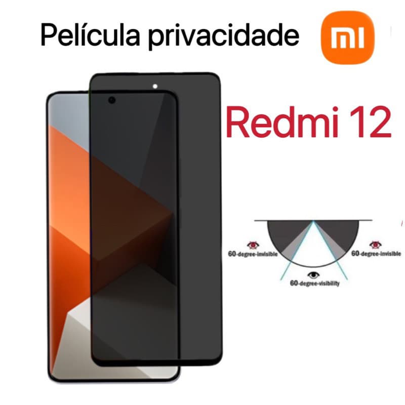Kit Películas de Vidro Privacidade 3D Para Xiaoxi Redmi 12 Para Todos Modelos celular protetor Privativa Anti Spy vidro temperado