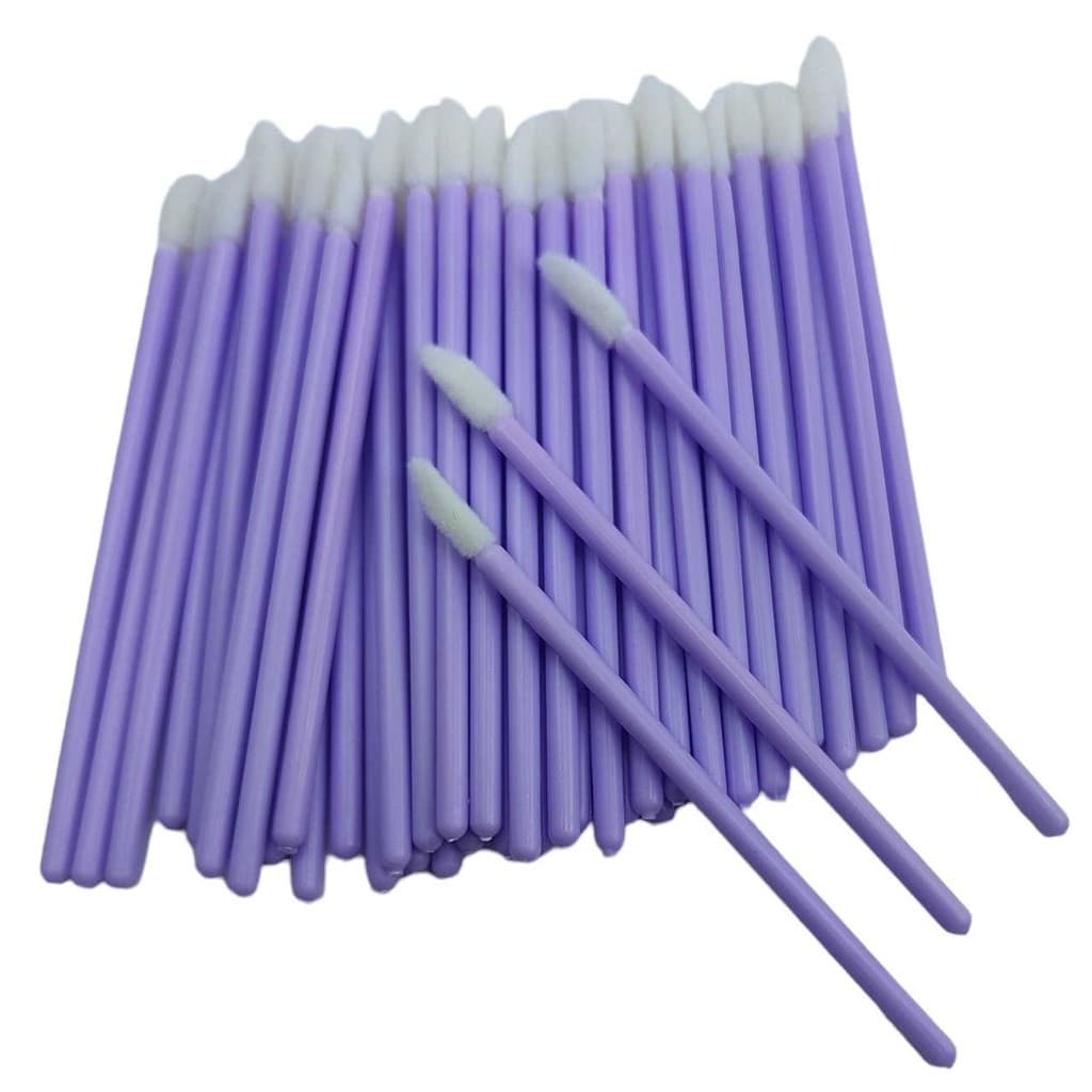 Pincel Aplicador de Batom e Gloss Descartável Lilás 50 unid.