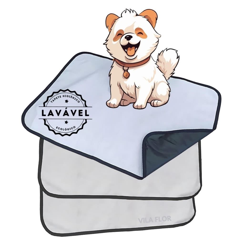 3 Tapetes Higiênicos 70x50 Tradicional Laváveis para cães 200 Lavagens - Alta Absorção