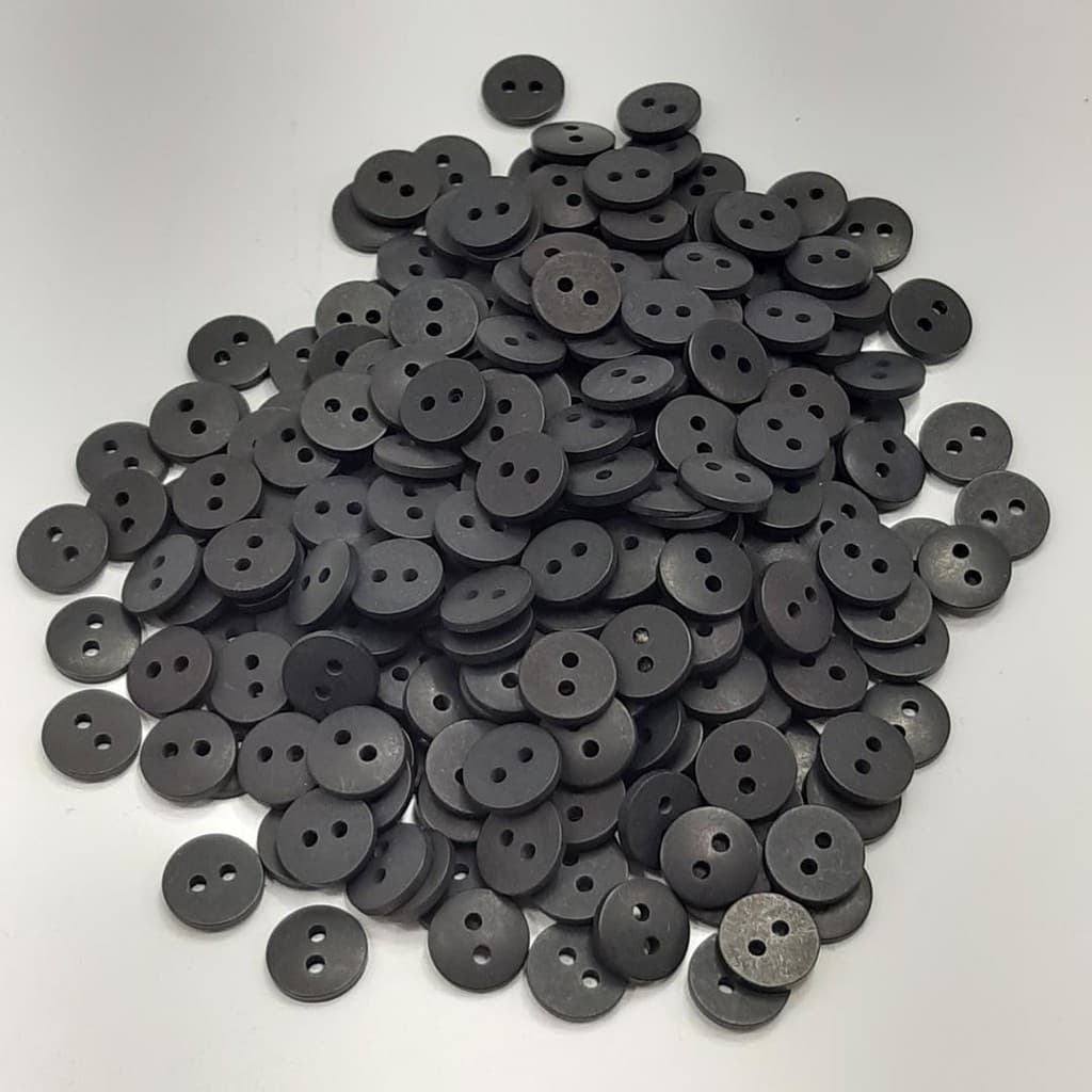 Botão 10mm   Plástico 2 furos fosco preto  50un 100un 200un 1192 050 - 471SA60