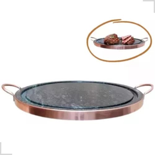 Grelha M Chapa Pra Carne 27cm Pedra Sabão Curada Imperdível