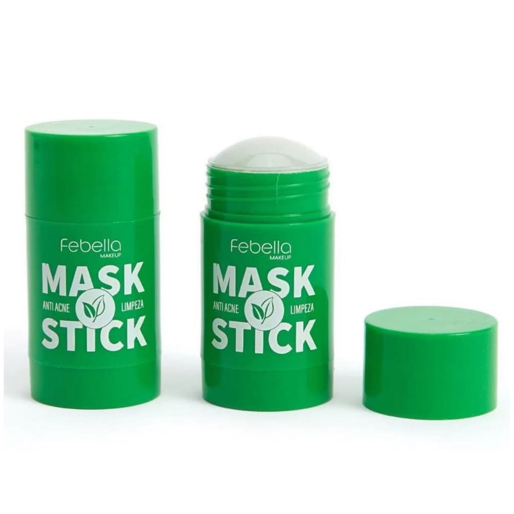Máscara Chá Verde Mask Stick Anti-Acne, Remove Cravos, Limpeza Profunda e Reduz Oleosidade Facial Febella