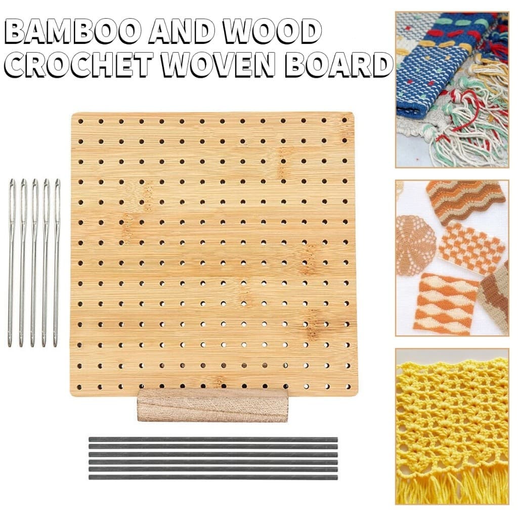 Novo Kit De Placa De Bloqueio De Crochê De Bambu De Madeira Com Pinos De Haste De Aço Inoxidável