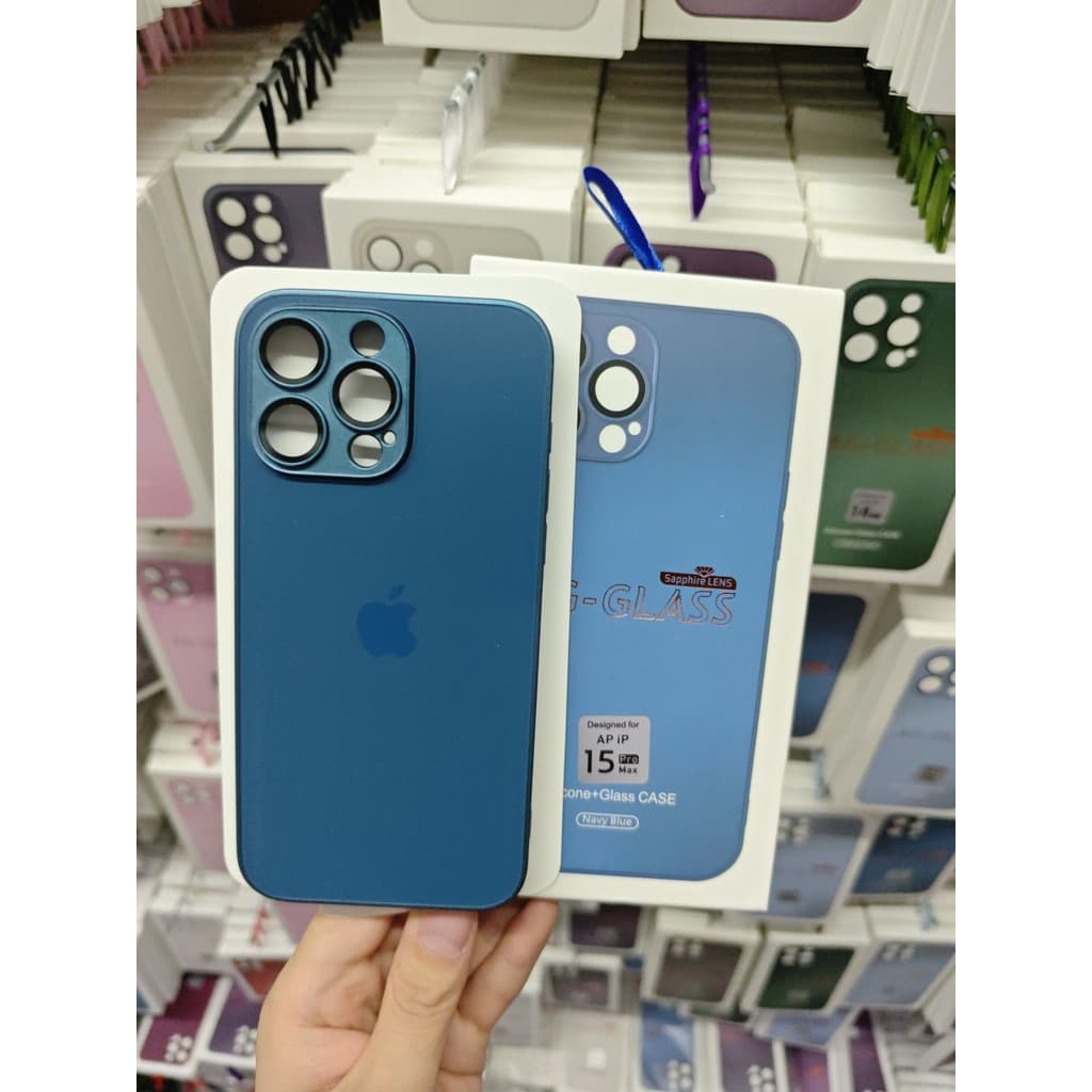 Capa capinha iPhone15 pro max Fosco vidro Sierra Azul para IPhone 13 Pro Max 14 pro max iphone11 12Pro Max Matte Casagem de Vidro Temperado