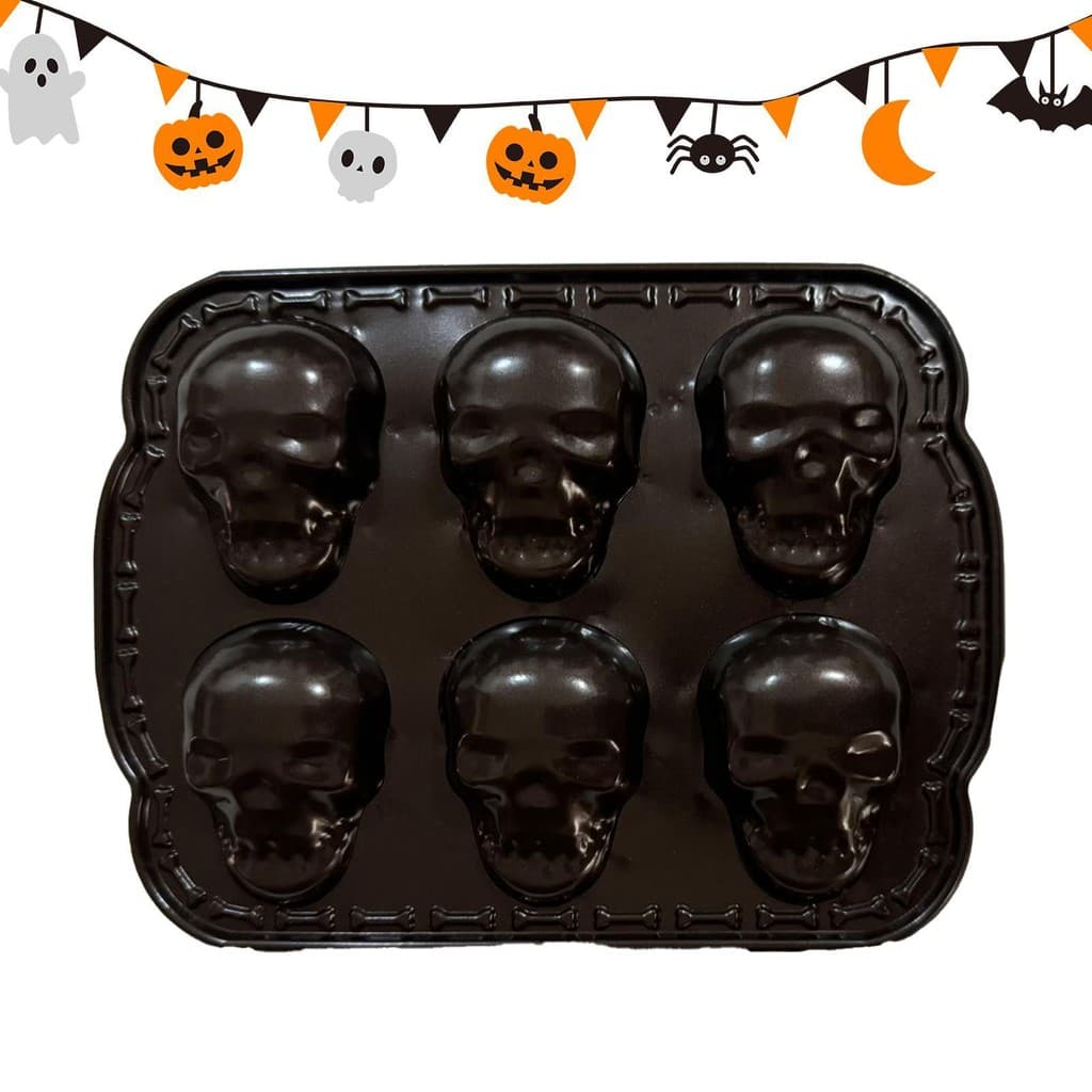 Halloween Crânio Molde De Cozimento 3D Metal DIY Esqueleto Bolo Geladeira Seguro Assadeiras Cozinha Realista Assadeira a