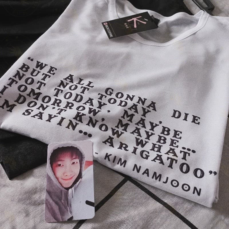 Camiseta Unissex Masculina e Feminina Kim Namjoon 'We all gonna die but not today' BTS RM
