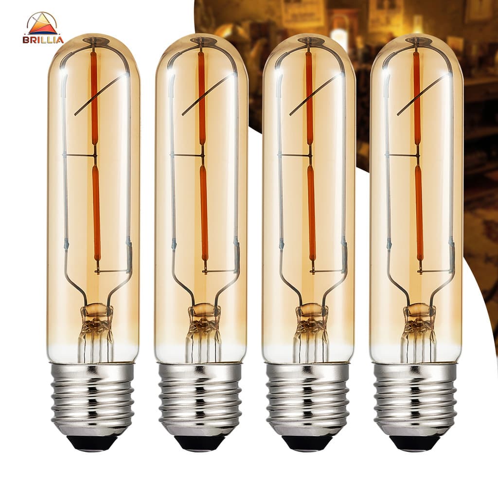 Lâmpada Filamento LED T125 4W E27 Âmbar Estilo Retrô Vintage Luz Quente Edison Bivolt