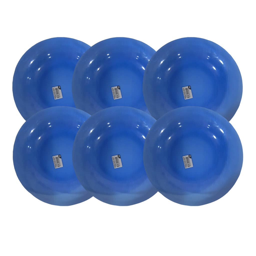 Prato Fundo de Vidro Diamante Sky Azul 22cm 6 Unidades - Nadir 5838