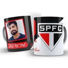 Caneca porcelana Pesonalizada São Paulo time com sua Foto e nome