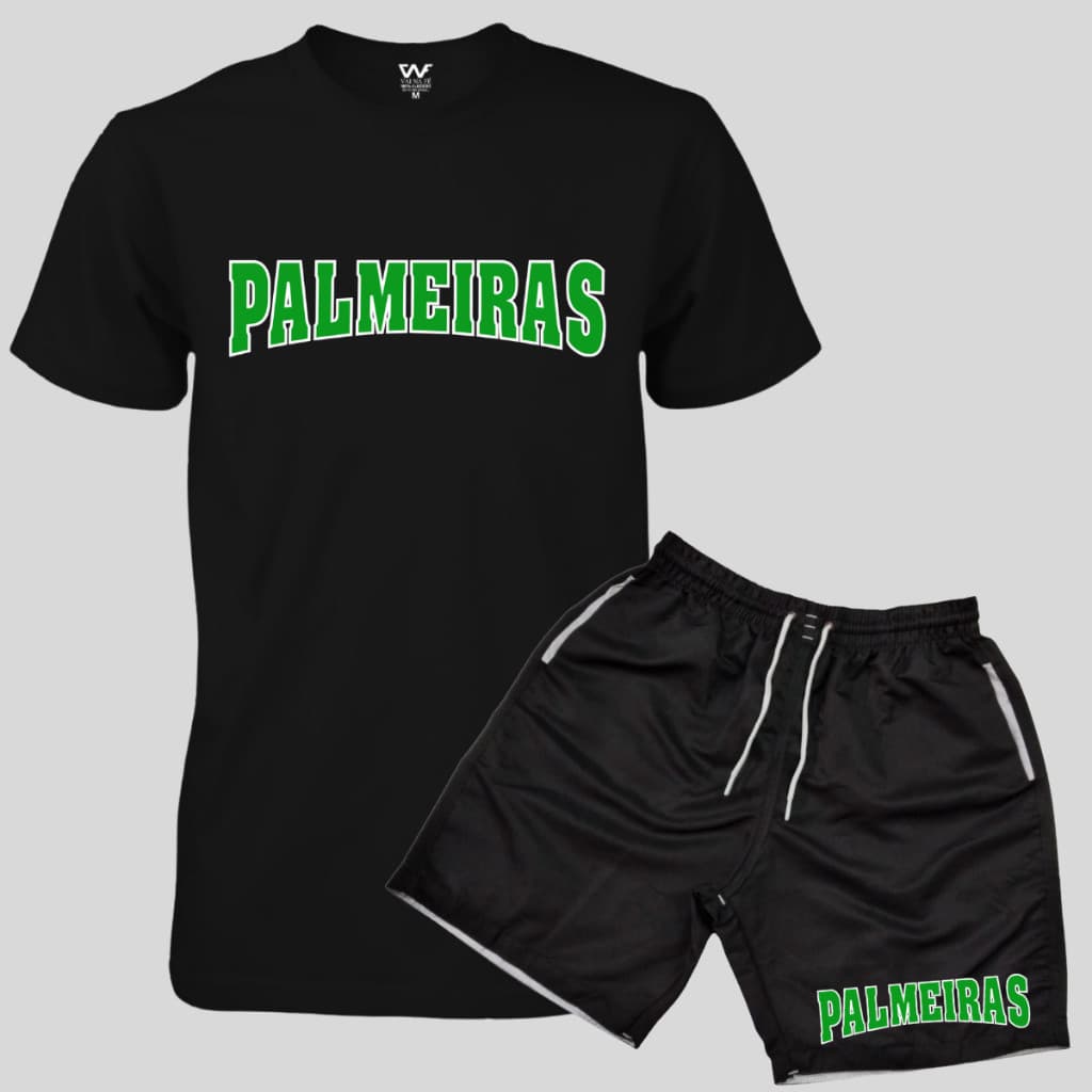 Conjunto Camiseta basica Palmeiras + Short moletom