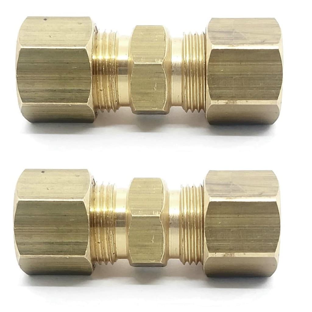 KIT 2 UNIÃO COMPRESSÃO PORCA ANILHA 1/4A X 1/4A TUBO COBRE