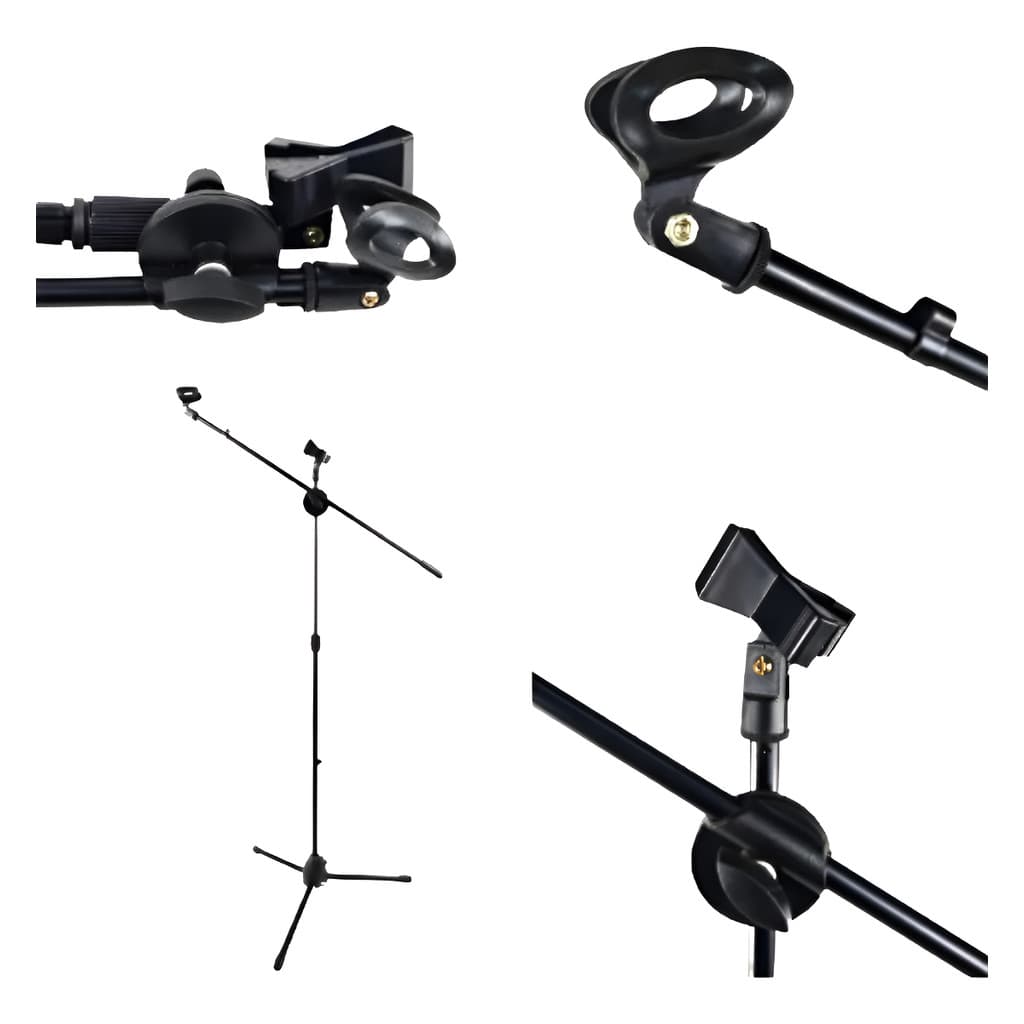 Pedestal Microfone Girafa Com Clipe + Cachimbo