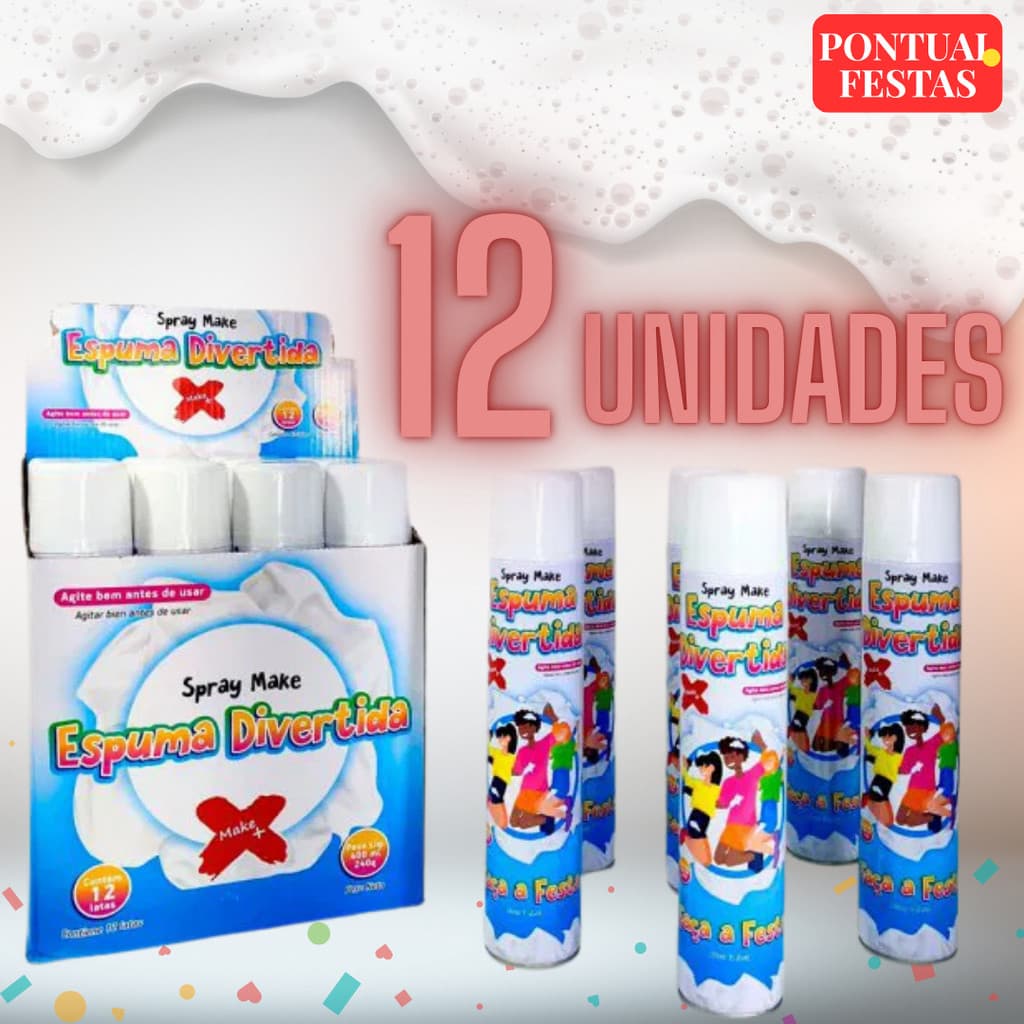 KIT 12 Espuma Divertida 400ml Carnaval Make+