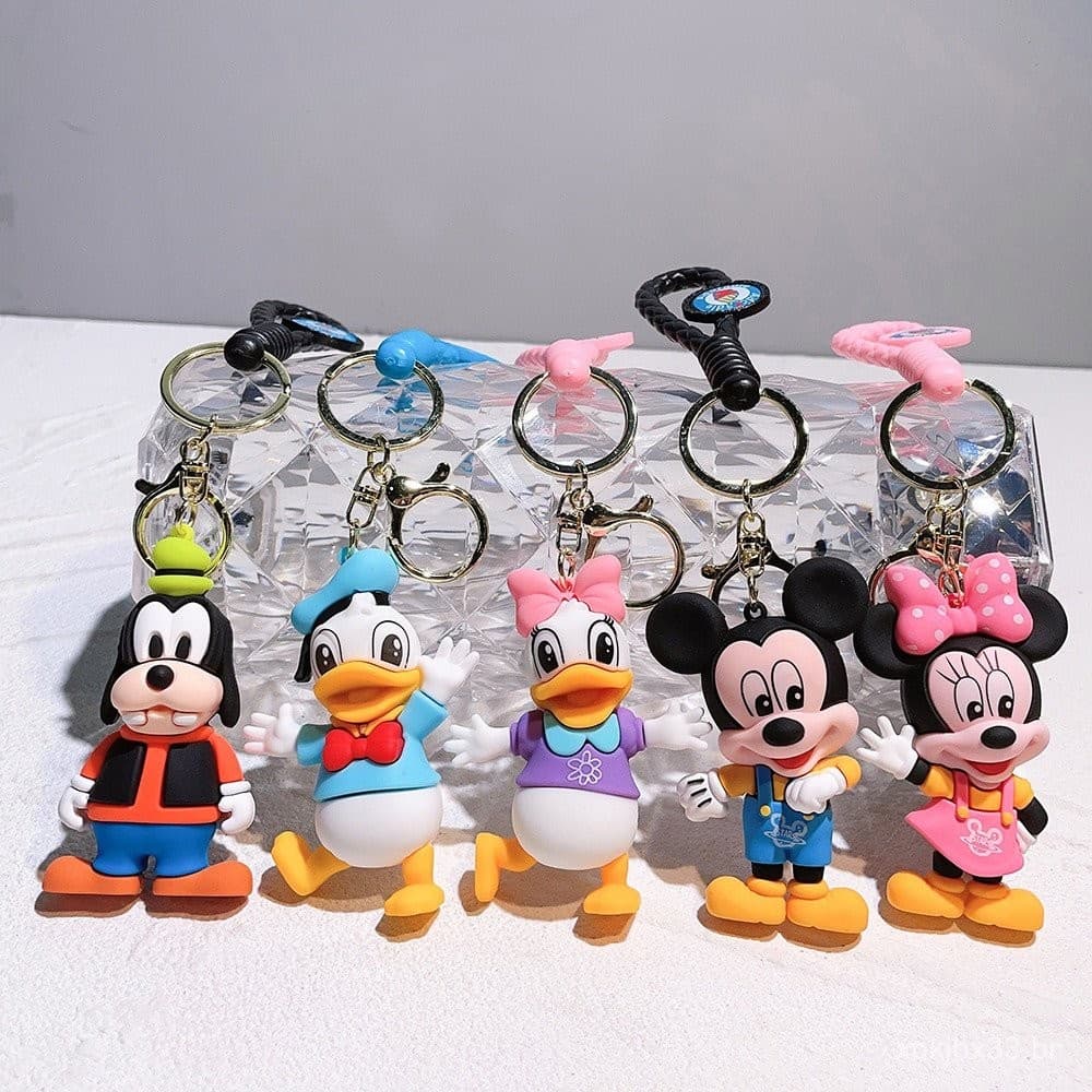 Chaveiro de PVC Mickey Minnie Casal Bonecos de Carro LZYU