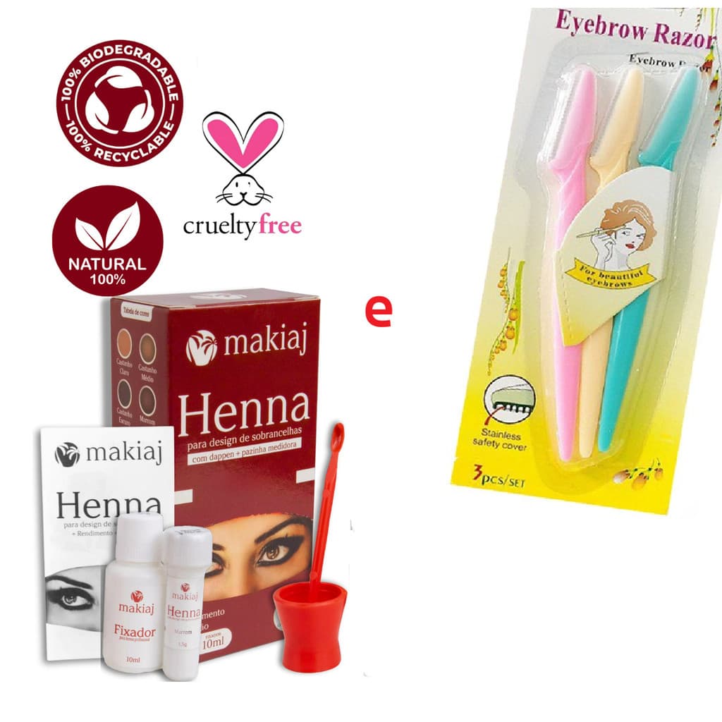 Kit Henna Sobrancelhas Iniciante Rena Design Pronta Entrega