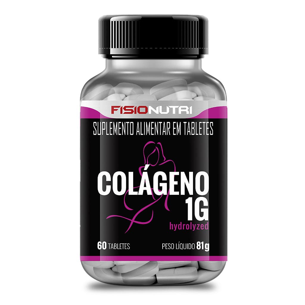 Colágeno Hidrolisado 1g tabletes naturais - Fisionutri