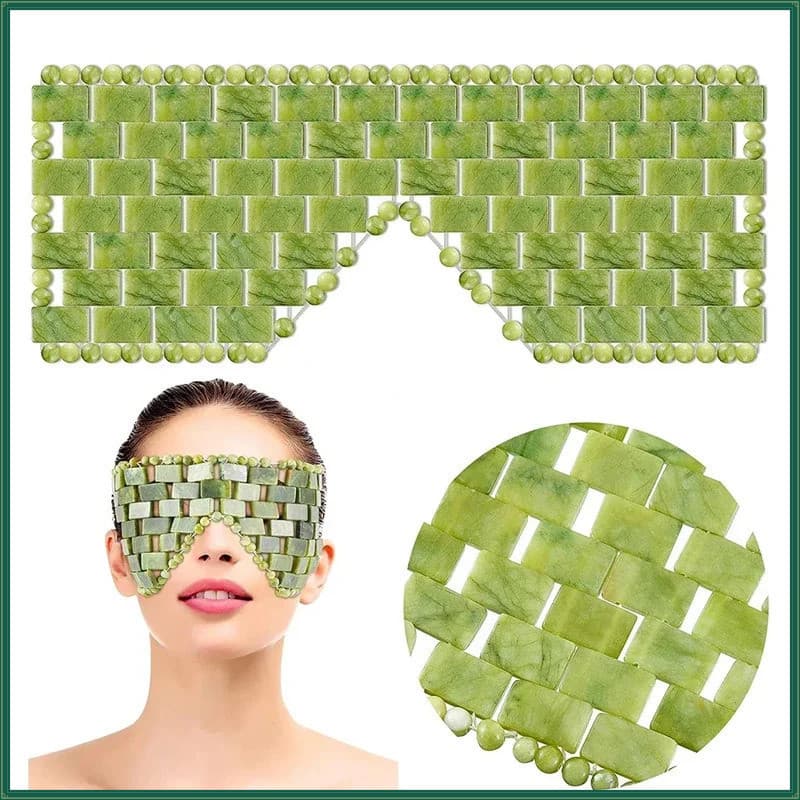 Máscara de olho de jade Natural, massageador de jade refrescante, ferramenta de cuidado, jade