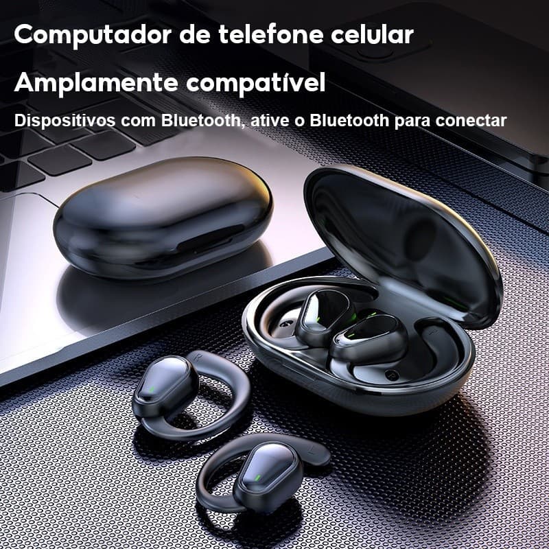 OWS Fones De Ouvido Estéreo Bluetooth 5.3 Com Microfone  Alta Qualidade De Som E Compatível Android/iOS