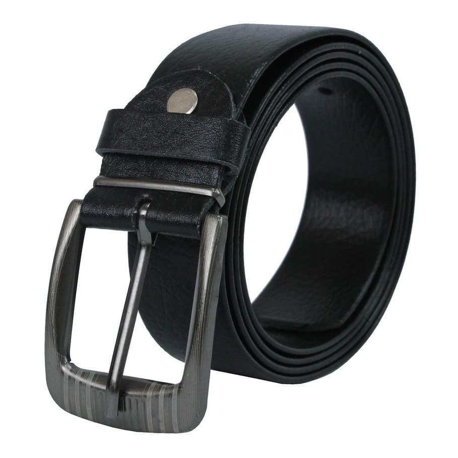 Cinto Belt Largo Masculino Social Couro Preto 3,5Cm M G GG