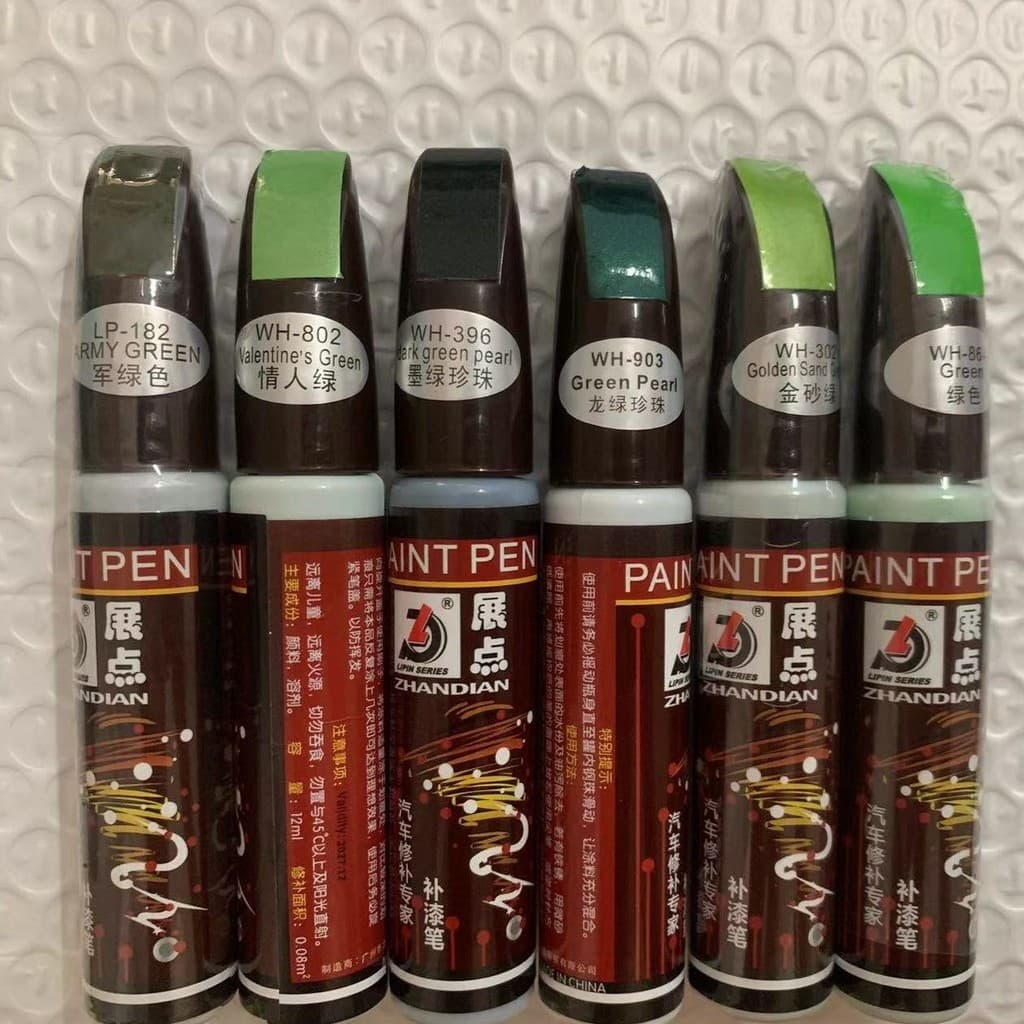 Novo produto pronto estoque caneta de pintura de retoque de carro verde escuro maçã verde pintura reparação de arranhões