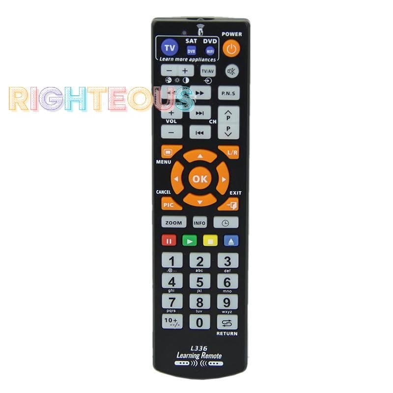 Rightrous L336 Controle Remoto Inteligente Universal Com Função De Aprendizagem Para TV BOX CBL DVD SAT Novo