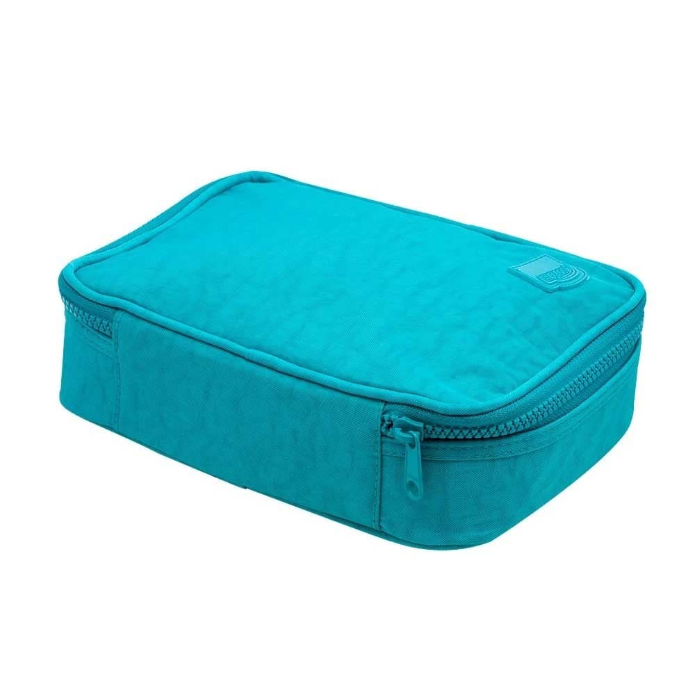 Estojo Escolar Box 100 Pen Nylon Verde Água - BRW