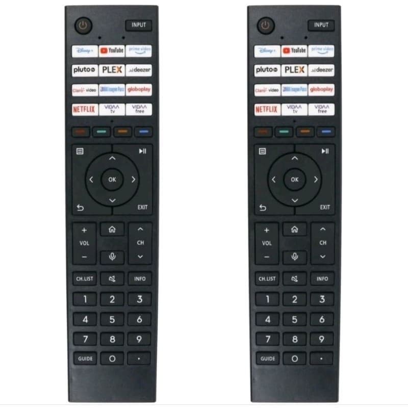 kit 2 unidade controle remoto Toshiba smart 4k - Substituto Compatível Tg